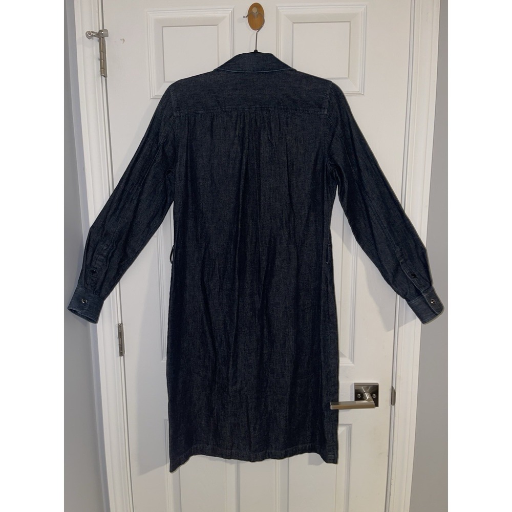 Lauren Jeans Co Ralph Lauren Denim Shirt Dress Women's Medium Zip Front Chambray - Picture 2 of 6